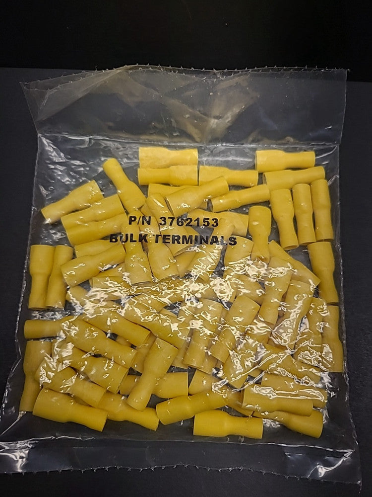 Yellow PVC Crimp Female Terminals 12-10 AWG Insulated 72 Pack