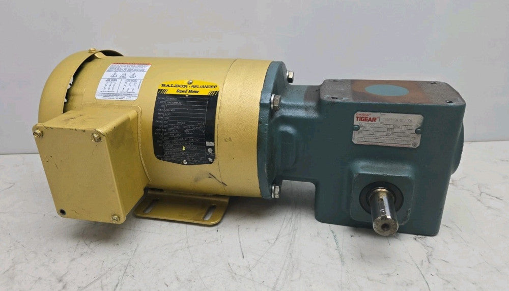 Baldor CEM3546 1 Hp 1760Rpm 3Ph Motor w/ Dodge MR94753L1 Gear Reducer 20:1 Ratio