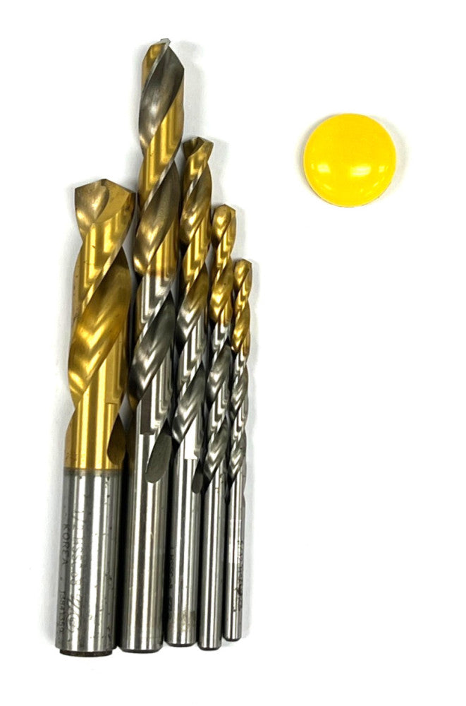 ASSORTMENT OF YG-1 DRILL BITS CUT DIA 1/2" 3/8" 9/32" 13/64" & 3/32" LOT OF 5
