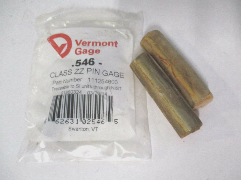 Vermont Gage (111254600) 0.546" Diam Class ZZ Minus Plug & Pin Gage - Lot of 3