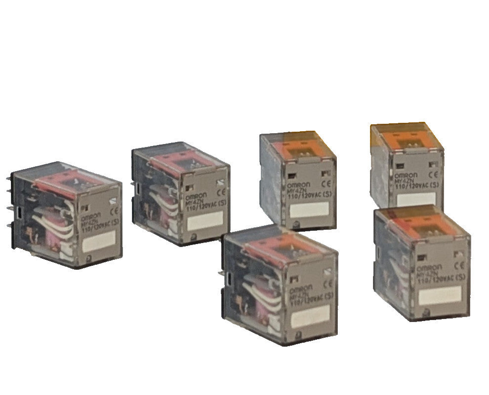 Lot of 6: Omron MY4ZN Relays, 14-Pin, 110/120VAC, 2494Y1, Made in Japan