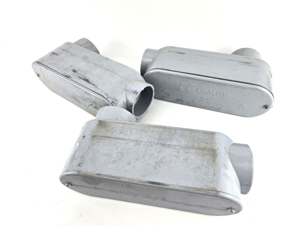 Lot 3pcs NOS 2" Conduit Body PVC Cantex/Kraloy