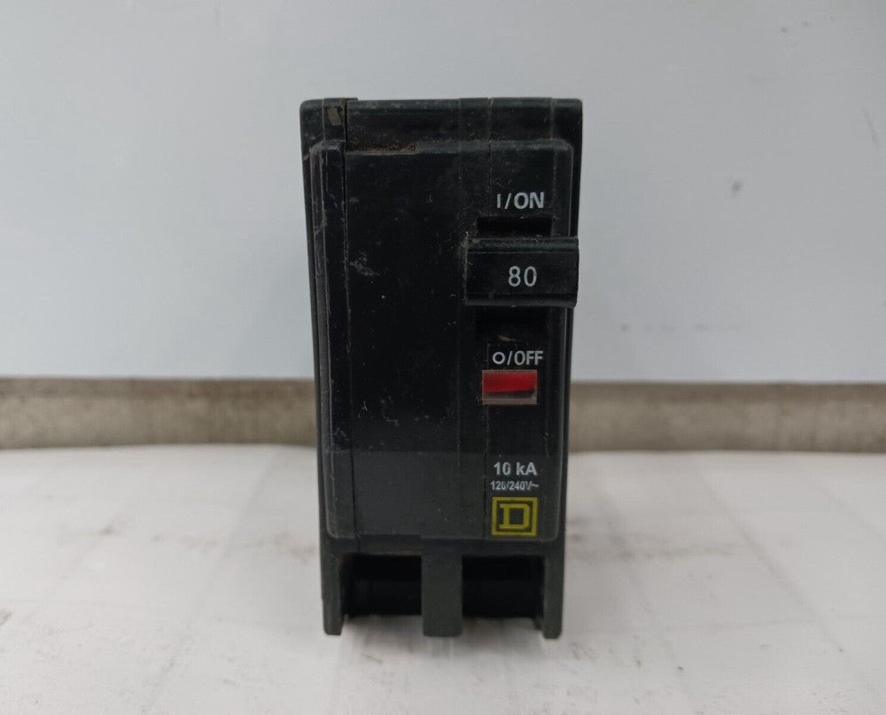 SQUARE D 80 AMP CIRCUIT BREAKER 2 POLE 120/240 VAC QO280