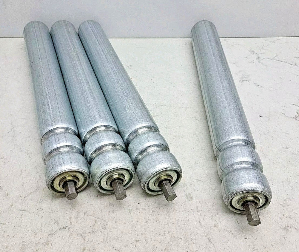 4 Pack Hytrol Abec-1 14-11/16" L x 1-7/8" Dia Conveyor Drive Rollers 1.9" Used