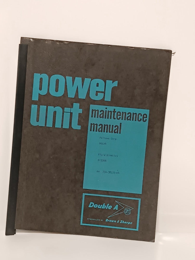 Brown & Sharpe Double A Hydraulic Reservoir Power Unit Maintenance Manual