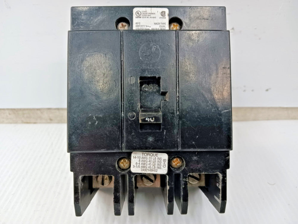 Eaton 40 Amp Bolt-On Circuit Breaker 3 Pole 480Y/277 VAC 65kA GHB3040