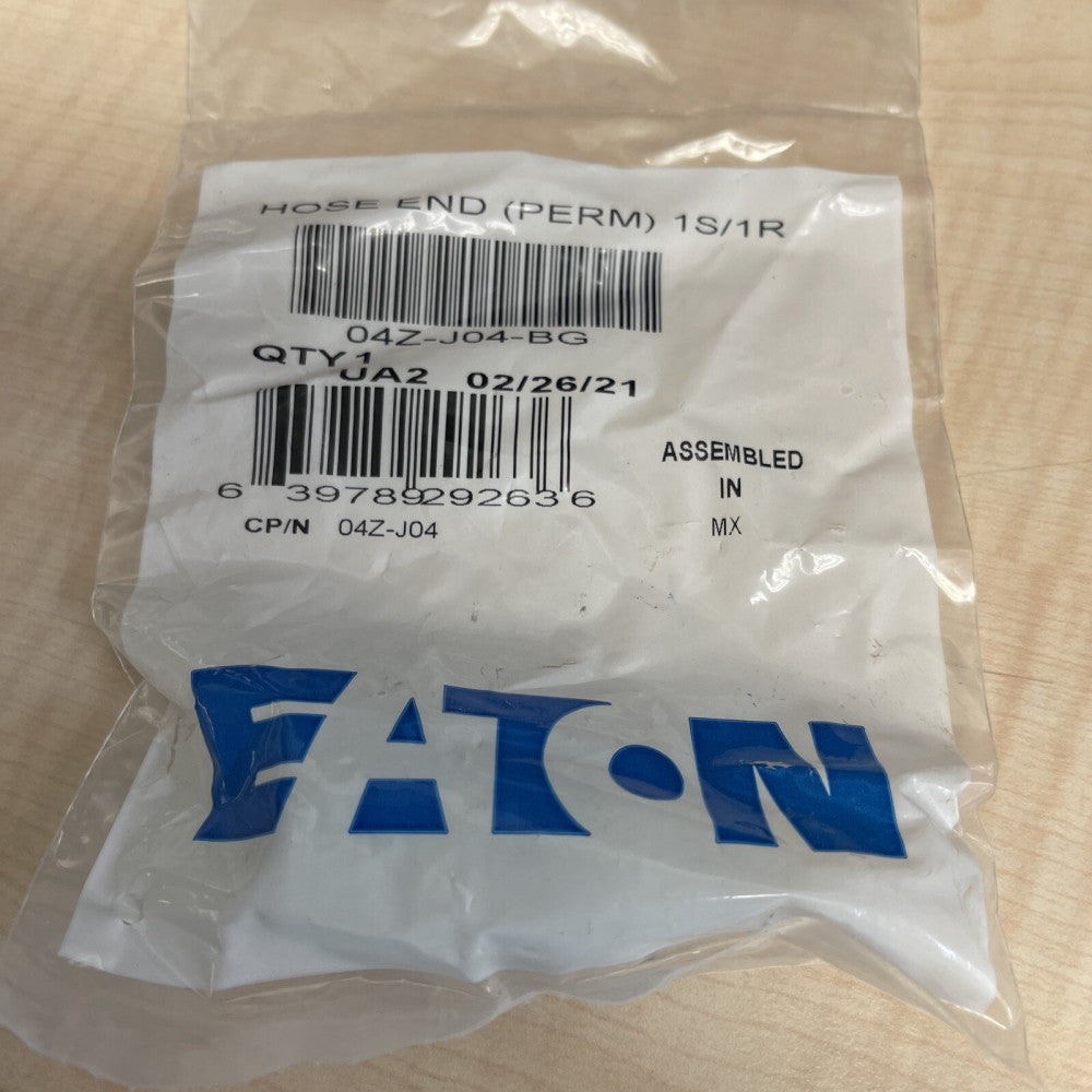 (1) 4Z-J04-BG Eaton Weatherhead Z Series Crimp Hose Fittings Male Pipe Swivel