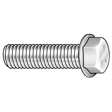 Zoro Select M01258.100.0035 Class 8.8, M10-0.50 Flange Bolt, Zinc Plated Steel,