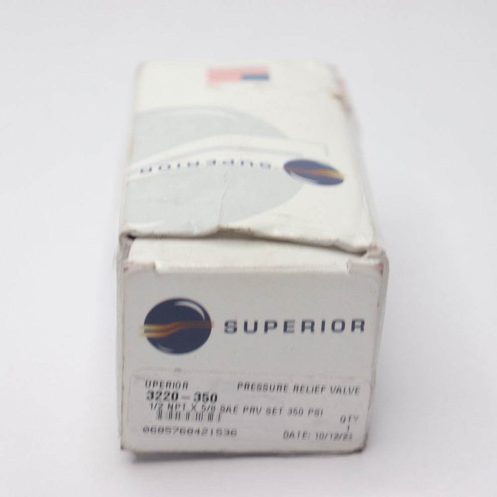 Superior Valve Pressure Relief Valve SAE 350PSI 1/2" MPT x 5/8" 3220-350
