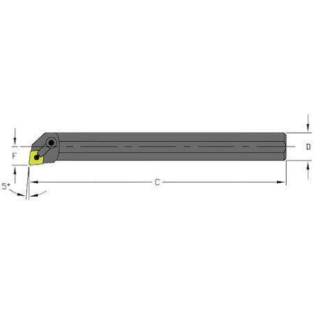 Ultra-Dex Usa 957-000-154 Indexable Boring Bar, A16s Mclnr4, 10 In L, High