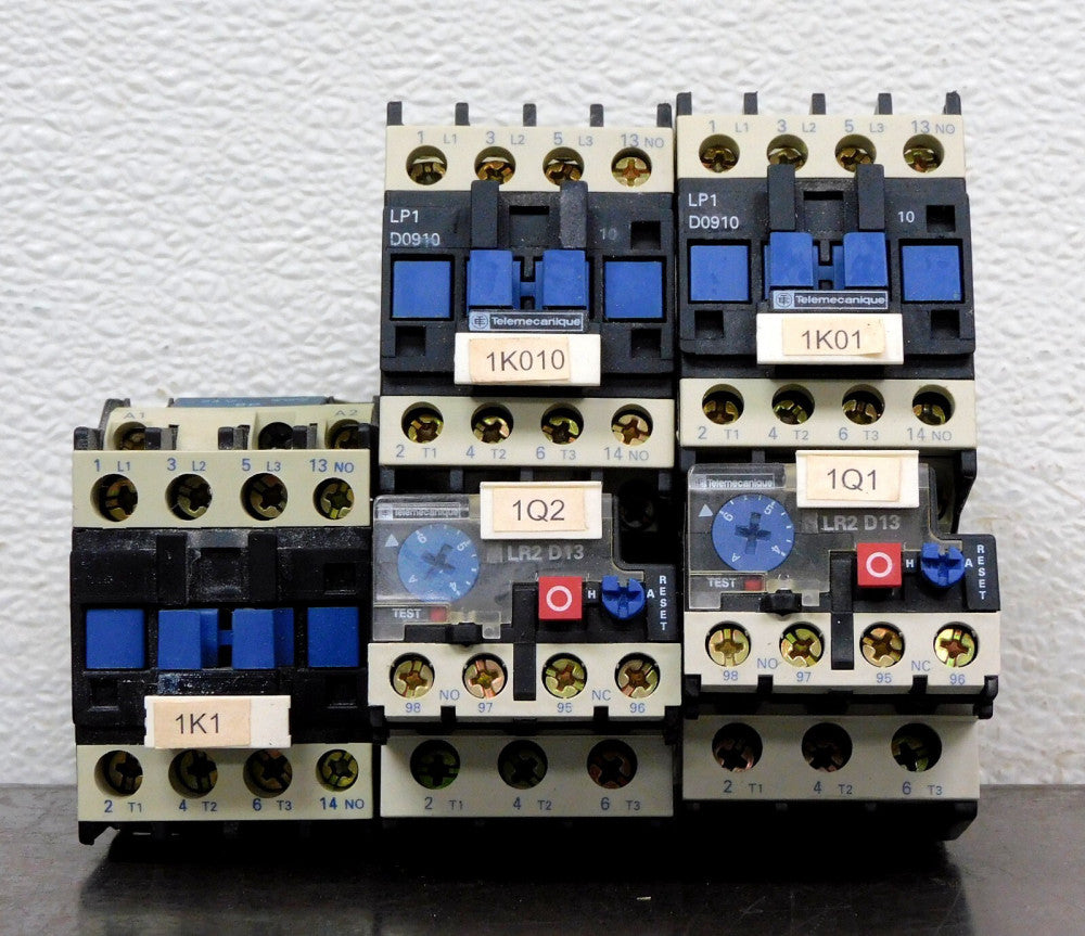 Telemecanique LR2D1310, D0910, D1810 Contactor w/ Overload Relay Lot of Three 3