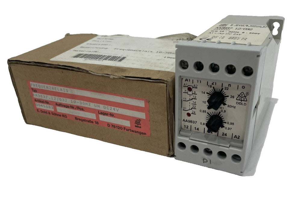 NEW E.DOLD AA-9837.12/032 VARIMETER FREQUENCY RELAY AA983712032 10-30HZ 8 - 500V