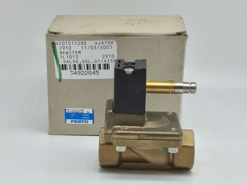 NEW FESTO MN1H-2-1/4-MS 161725 SOLENOID VALVE 7-145PSI