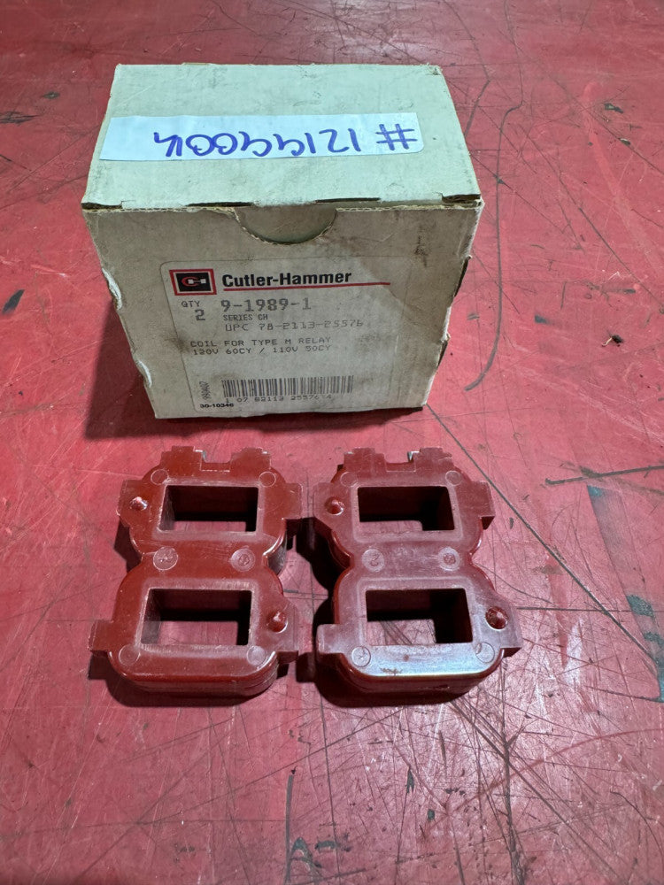 NEW BOX OF 2 CUTLER-HAMMER 110/120V. COILS FOR TYPE M RELAY 9-1989-1