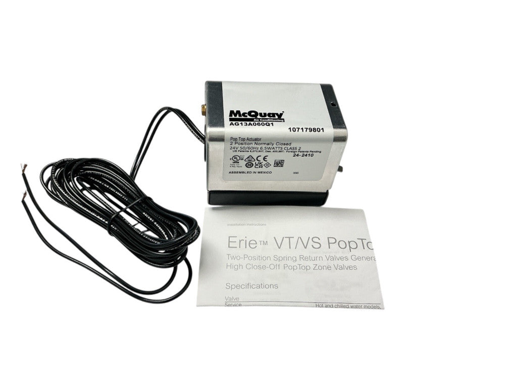 Erie AG13A060Q1 Daikin, 107179801 ACTUATOR Motor 24v Nc 50/60hz .32amp - NEW