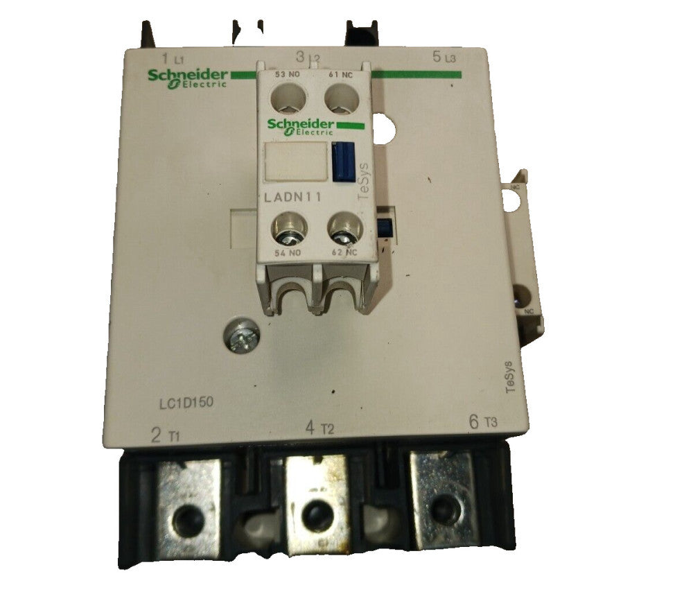 SCHNEIDER 100 HP CONTACTOR 160 AMP COIL 24 V LC1D1506 CONTACTS 99% GOOD