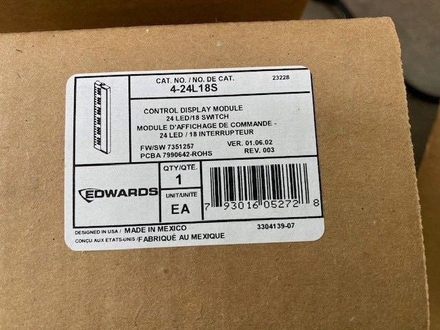 Edwards EST 4-24L18S Control Display Module