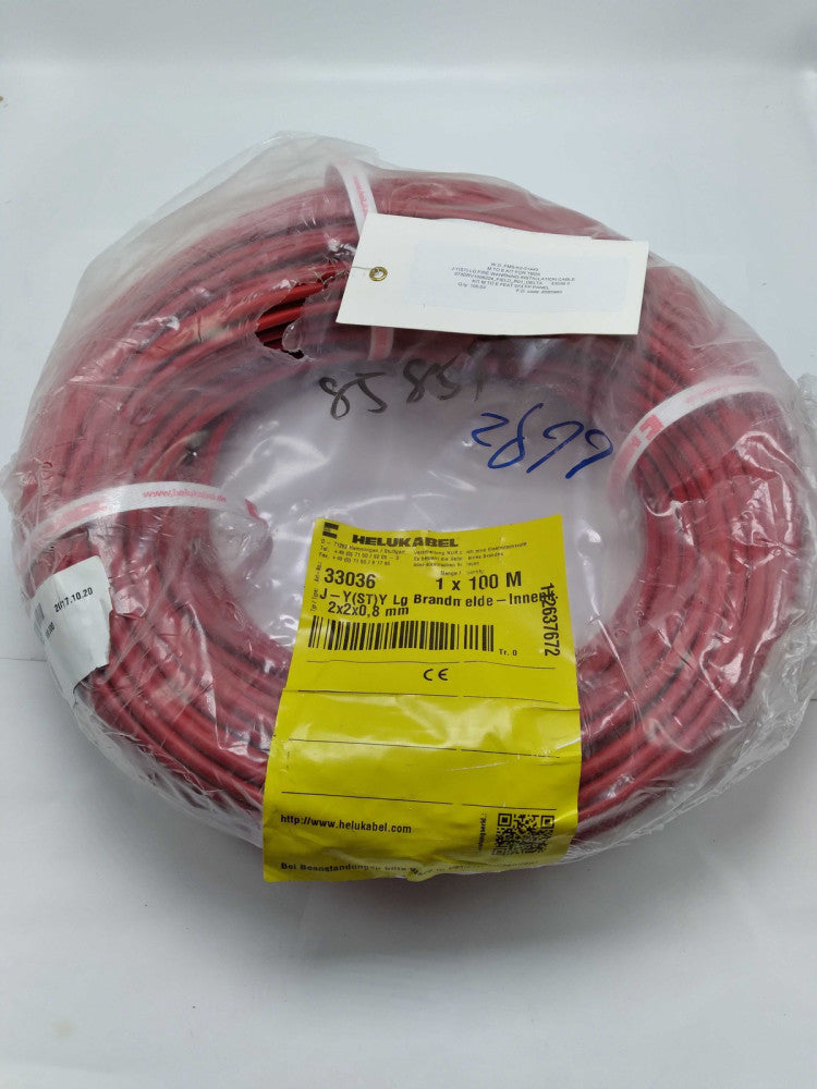 HeluKabel 33036 LG Fire Alarm Cable, 2X2X0,8mm, 100M