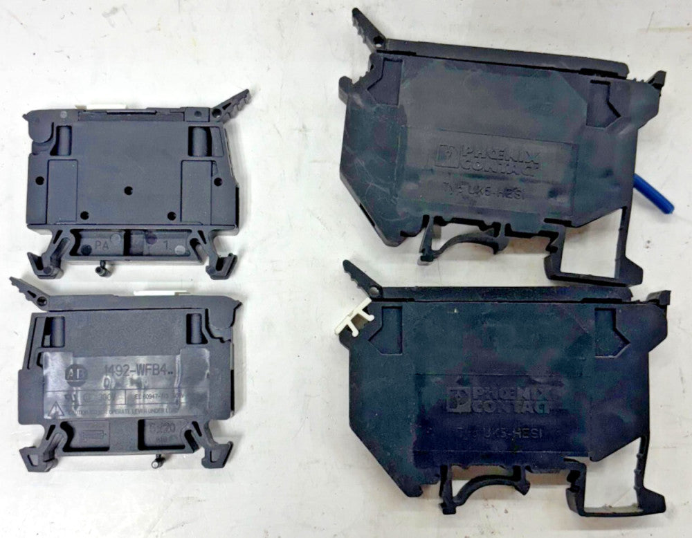 PHOENIX CONTACT AND ALLEN BRADLEY TERMINAL BLOCKS LOT OF 4 UK5-HEDI 1492-WFB4