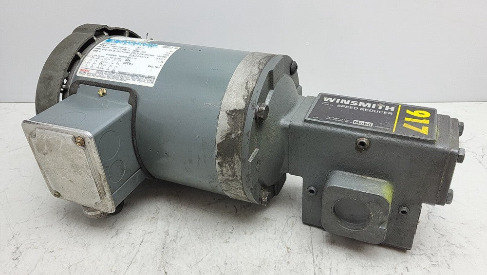 Marathon G527 1 Hp Motor 171l25 Rpm w/ Winsmith 917MDN Speed Reducer 5:1 Ratio