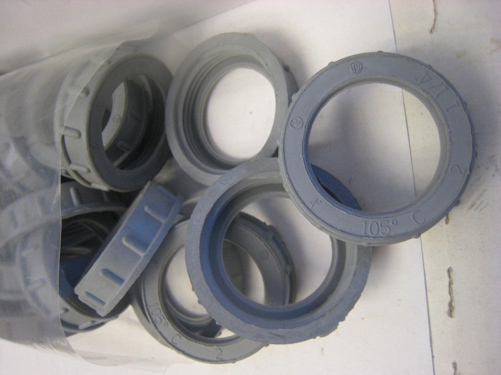 BAG OF 25 UNUSED ARLINGTON 443 PLASTIC INSULATED BUSHING 1-1/4" Darker grey