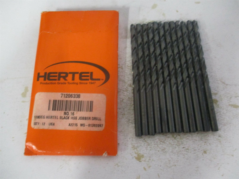 (71206338) #16 2-3/16" x 3-3/8" 118° High Speed Steel Jobber Drill - Pack of 12