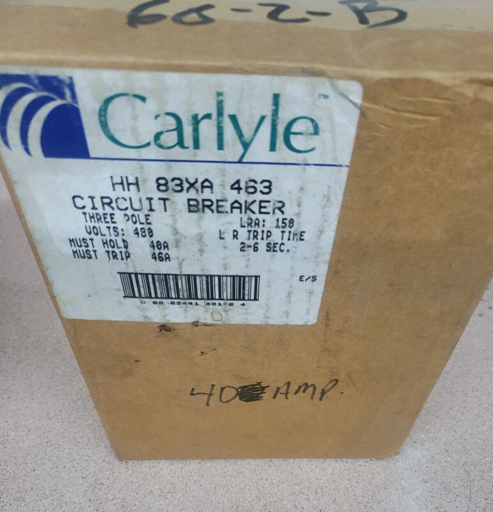 CARLYLE HH83XA463 Circuit Breaker Hold Amp 40A Trip Amp 46A, 480V ~ HH 83XA 463