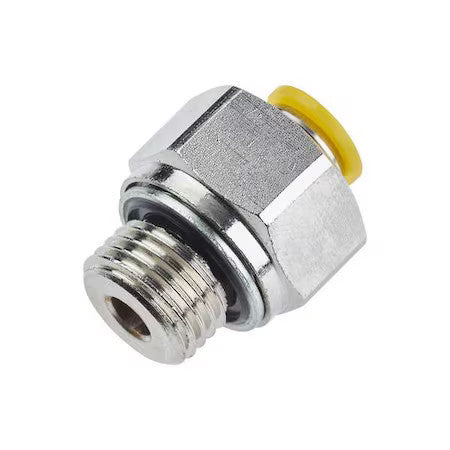 Parker 68Plp-12M-6G Metric Metal Push-To-Connect Fitting, Brass, Silver