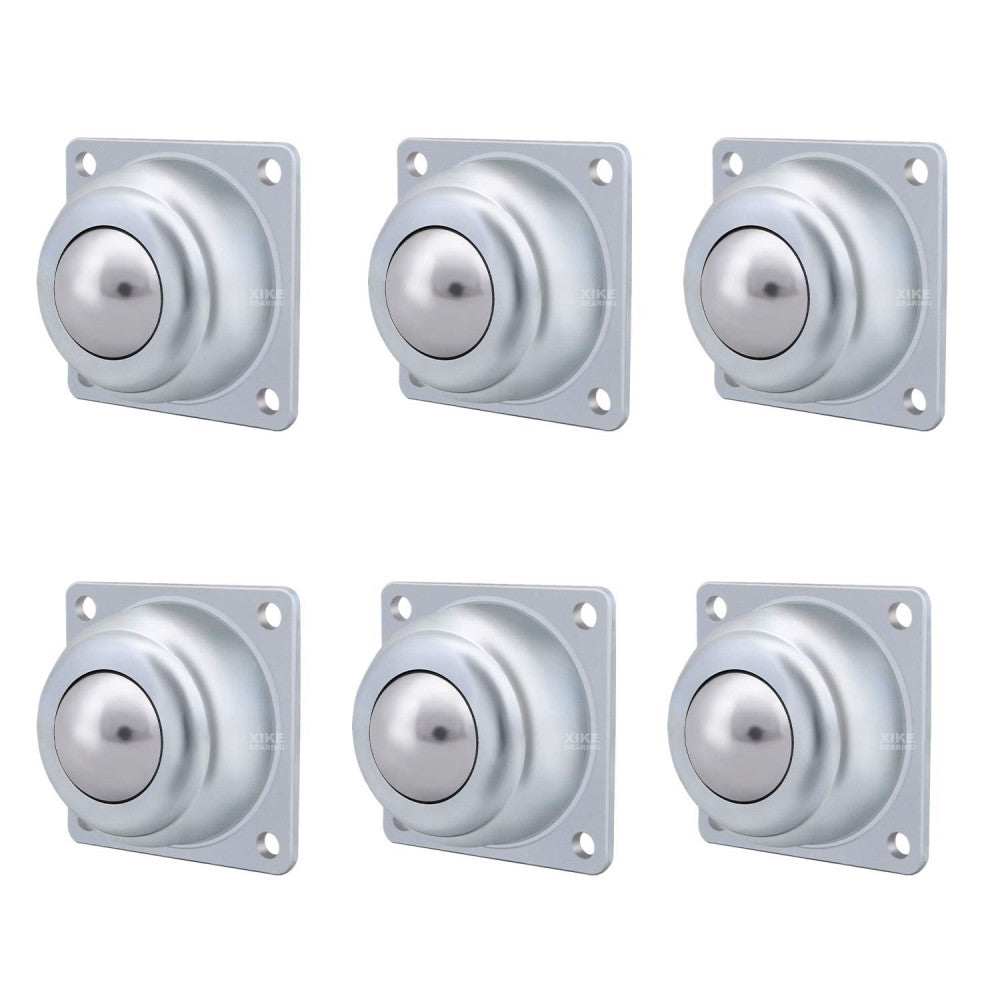 XiKe 6 Pack 1-1/2" Roller Ball Transfer Bearings, Hard Chrome Steel Ball...