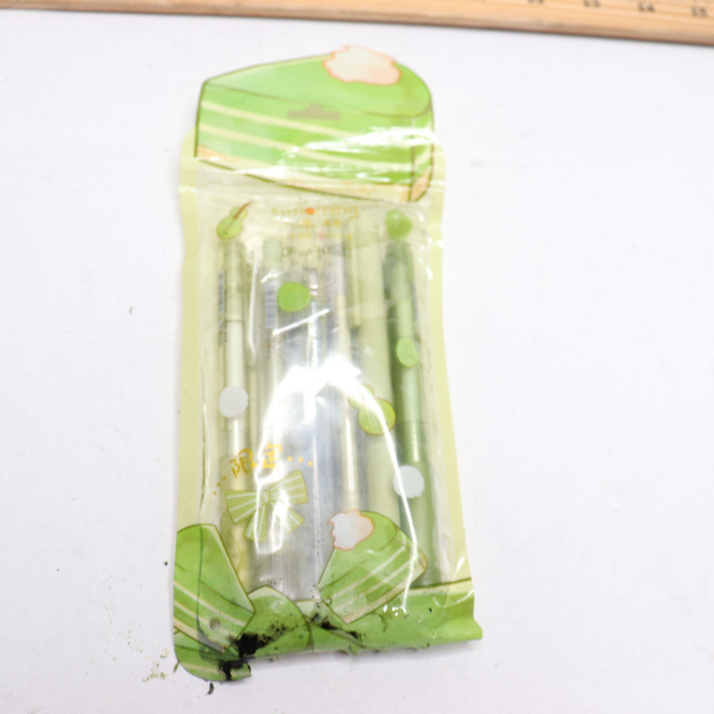 (6-Pk) Terdey Retractable Gel Ink Gel Pens Set Green .5mm
