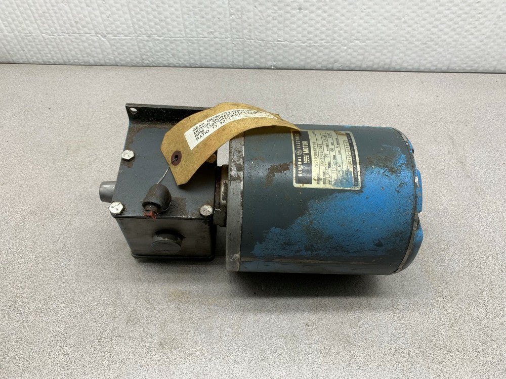 USED GENERAL ELECTRIC 13.33:1 GEARMOTOR 5KH33GG1067 WITH 7GS103DC6FY10