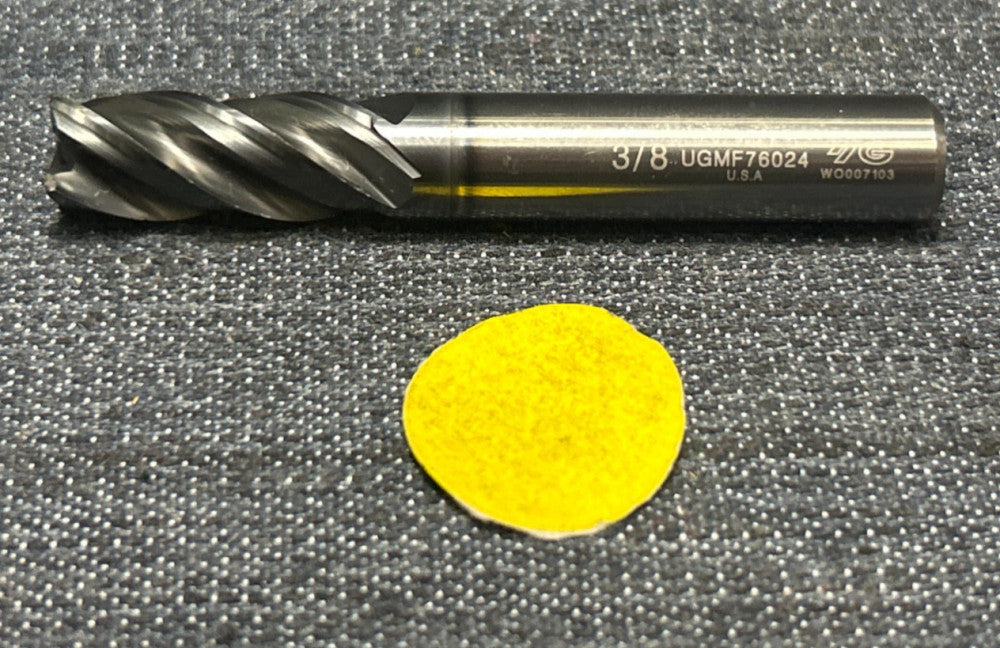 YG-1 4 FLUTE FLAT BOTTOM CARBIDE END MILL UGMF76024 DIAMETER 3/8" OAL 2-1/2"