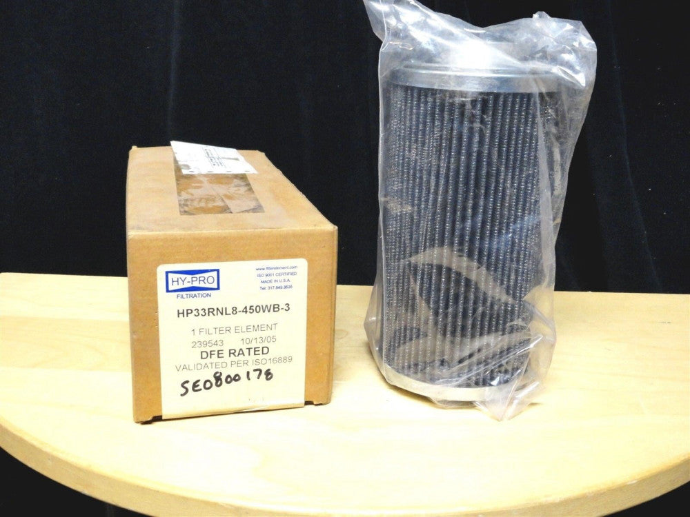 HY-PRO FILTRATION - HP33RNL8-450WB-3 - DFE RATED FILTER ELEMENT - NEW IN BOX