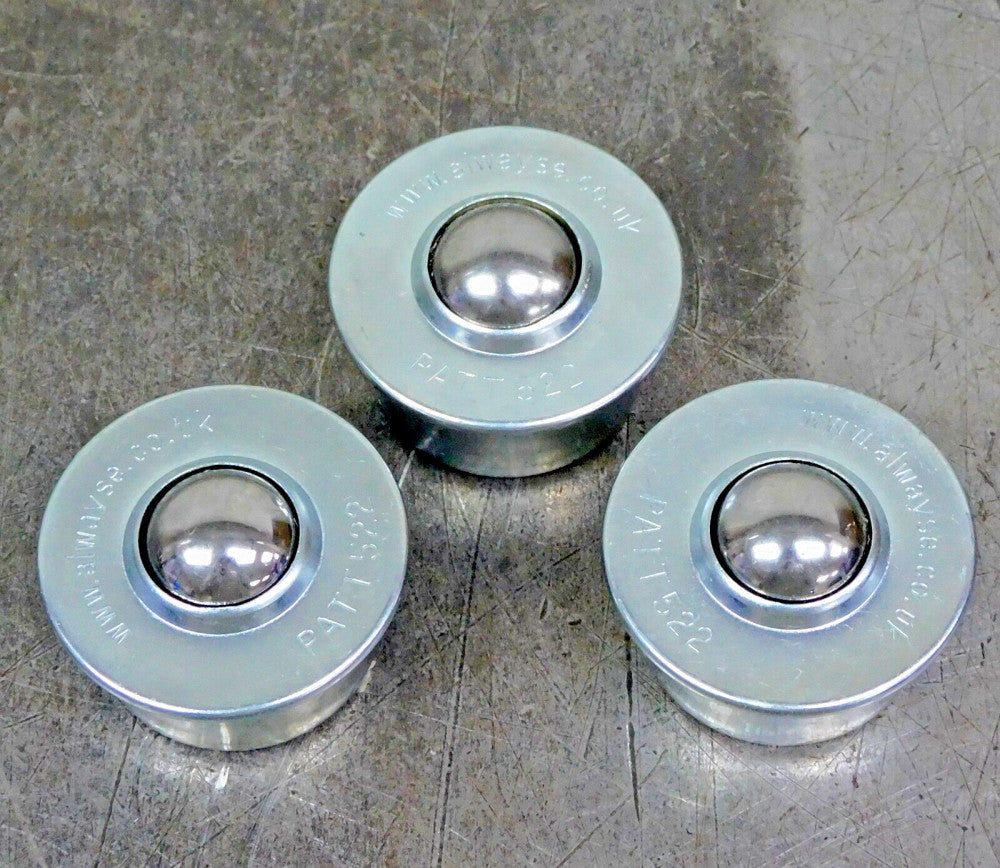 Alwayse 522213 Ball Transfer Unit 22.2 mm DIA 160 KG (Ball Up) Lot of Three (3)