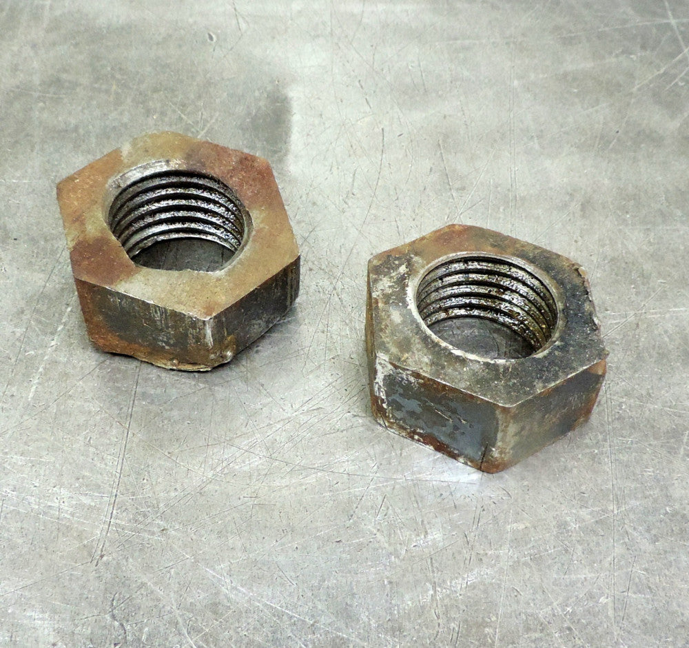 Industrial Paperweight Large Nut Paper Weight 1-3/4" SAE Course Thread Lot of 2