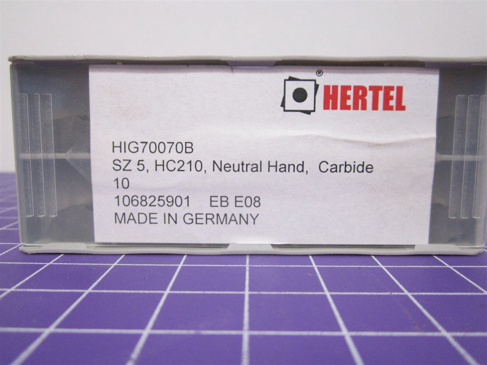 Size 5 HC210 (HIG7007B) Neutral Carbide Cutoff Inserts Pack Of 10