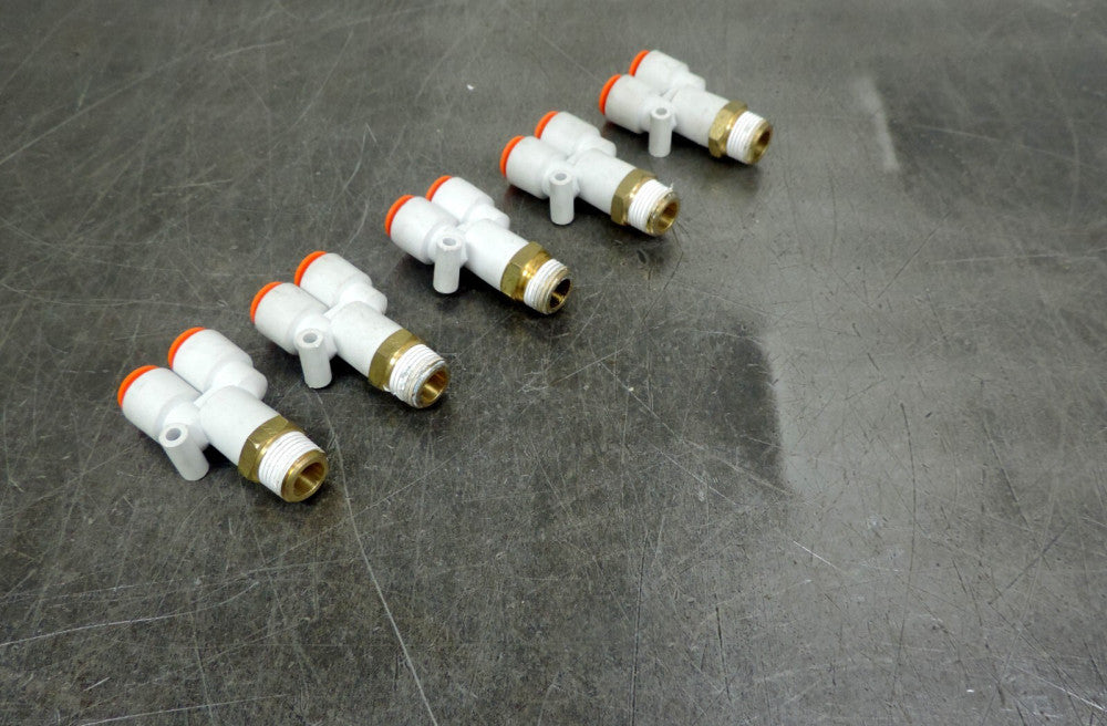 SMC 3/8" NPT X 3/8" Push to Connect Tube Wye Union Y Fitting Lot of (5) Five