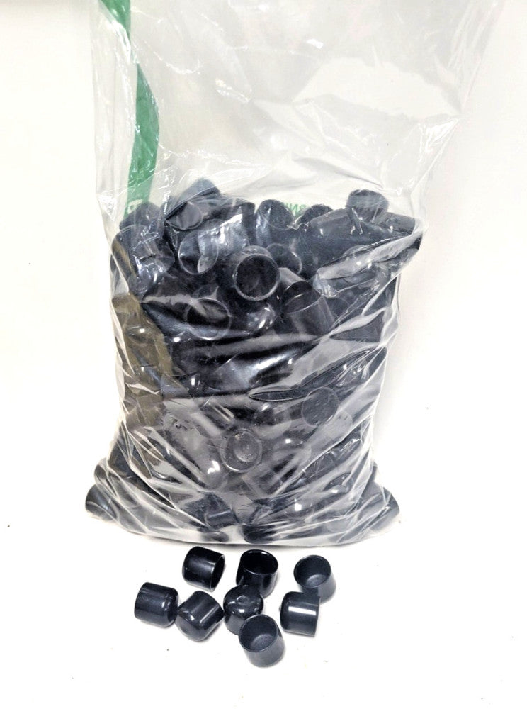 K&A CAPS BLACK VINYL 3/4" ID, 3/4" LENGTH **LOT OF 225**