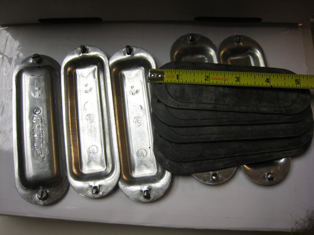5 yes 5 - APPLETON 1" Aluminum COVER PLATES With GASKETS new-old shelf stock