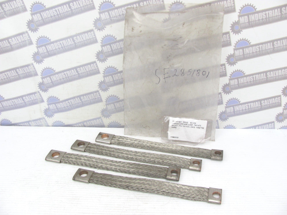 (4 Pcs) - 79H1475 - 12" FLEXIBLE COPPER BRAIDED SHUNT GROUNDING STRAP 12x1x3/8