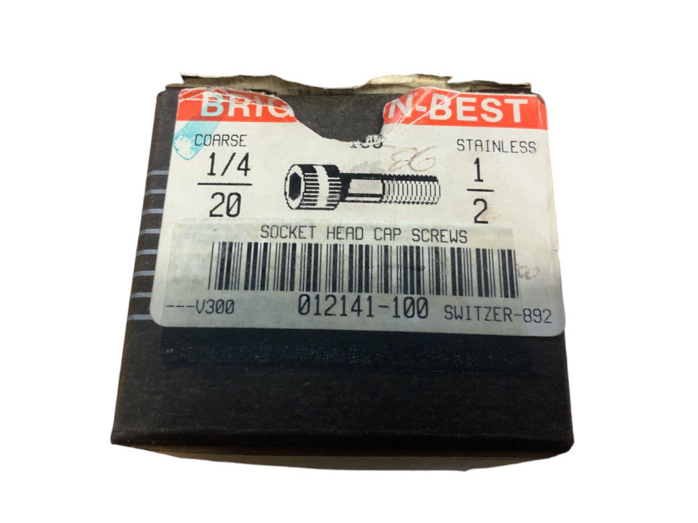 BRIGHTON BEST SOCKET HEAD CAP SCREWS STAINLESS STEEL 1/4-20X1/2 COARSE THREAD