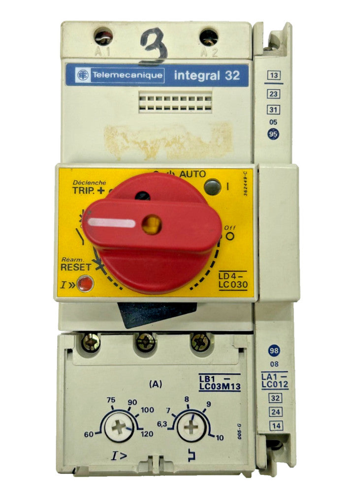 TELEMECANIQUE MOTOR STARTER, INTEGRAL 32, LD4-LC030, LB1-LCO3M13, LA1-LC012