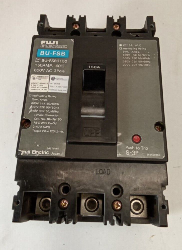 Fuji Electric BU-FSB3150 Circuit Breaker 3 Pole 150A 600 VAC