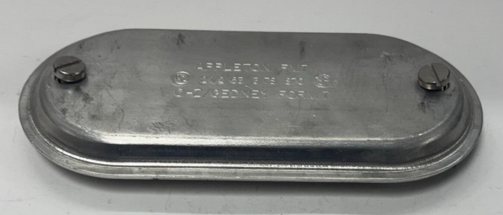 APPLETON ELECTRIC CONDUIT BODY COVER FORM 7 HUB SIZE 2-1/2"-3" STEEL OZ/GEDNEY