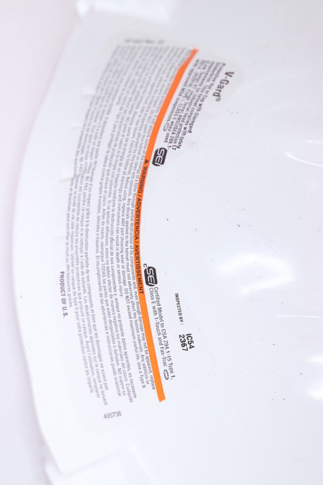 MSA V-Gard Full Brim Hard Hat White - HCL Hunt Contractors LTD Logo 495736