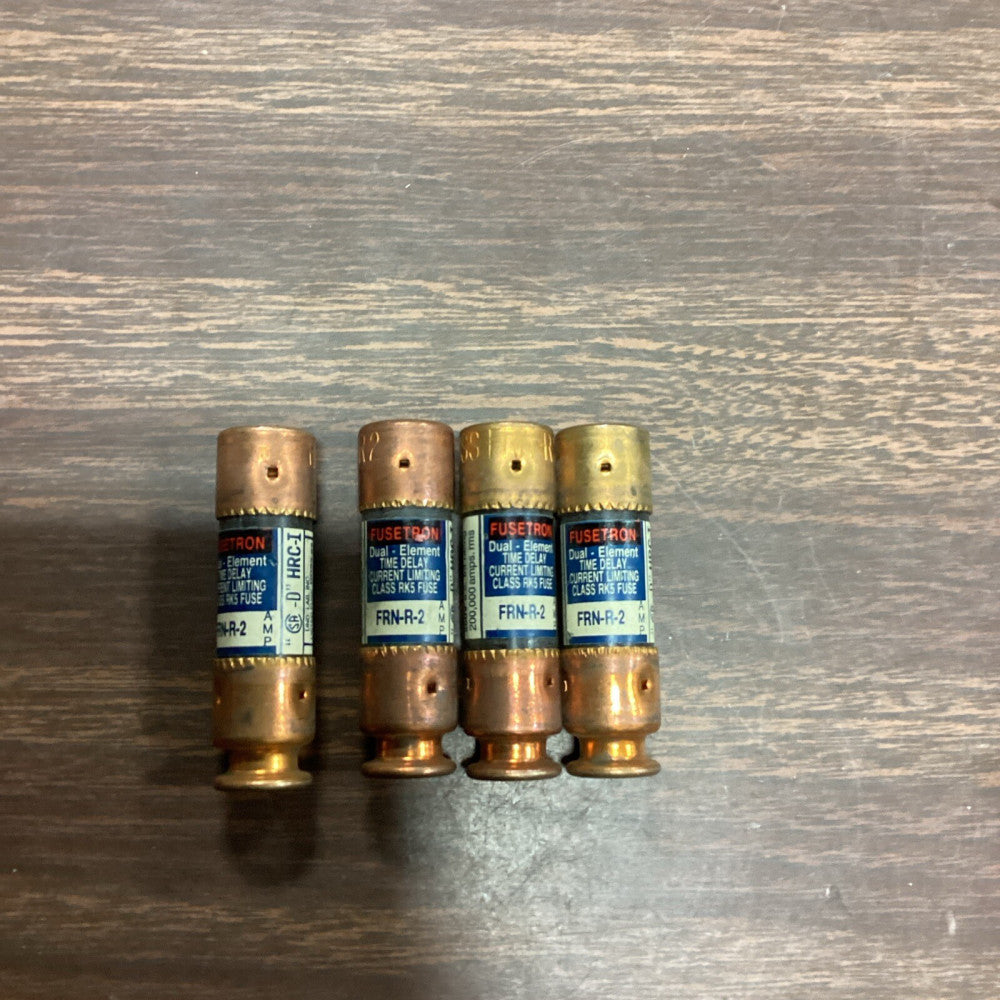 BUSSMANN FUSETRON FRN-R-2- 2 AMP, 250 V, CLASS RK5 FUSES, LOT OF 4