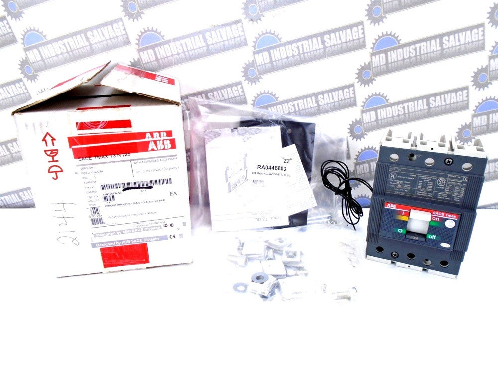 ABB - T3N100TWS4 - SACE Tmax Circuit Breaker w/SHUNT, 100A - 3PL - 600V Max NEW