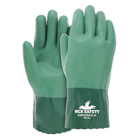 Mcr Safety 6912M Neomax Chemical Resistant Gloves, Neoprene, 12 In L, Green, M,