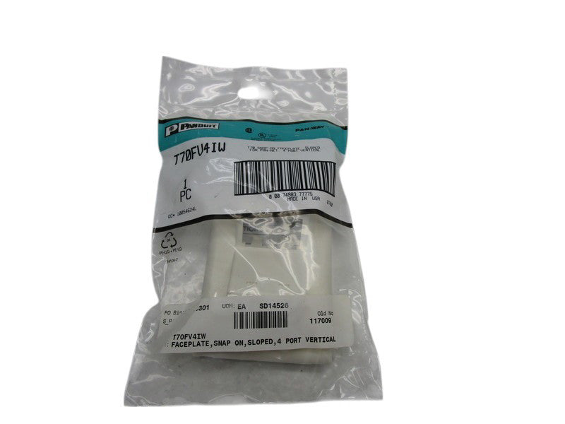PANDUIT T70FV4IW SNAP ON FACEPLATE NSMP