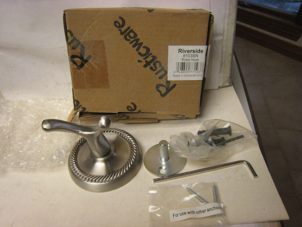 Rusticware (8103SN) RIVERSIDE ROBE HOOK SATIN NICKEL - Brand New in Box